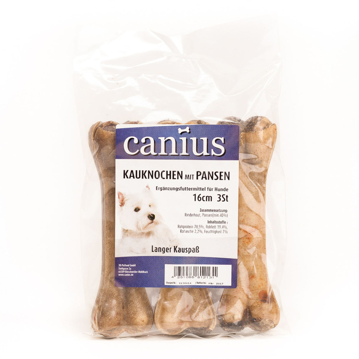 Canius Leckerli Hundesnacks Kauknochen Pansen 12cm 4St