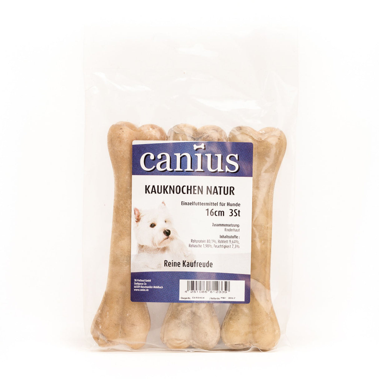 Canius Leckerli Hundesnacks Kauknochen Natur 12cm 4St