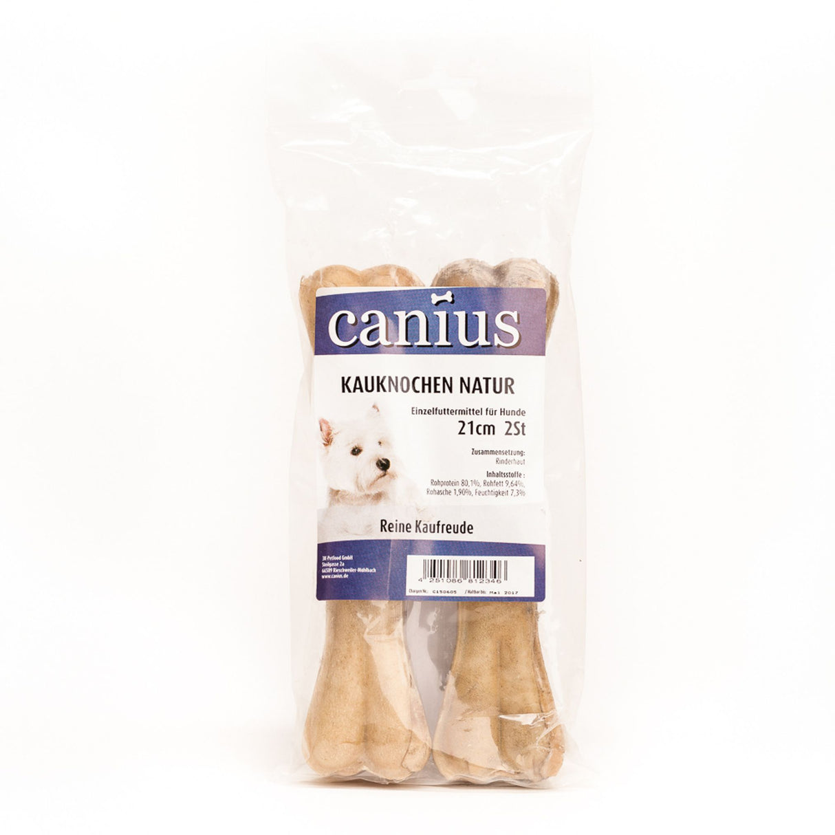 Canius Leckerli Hundesnacks Kauknochen Natur 21cm 2St