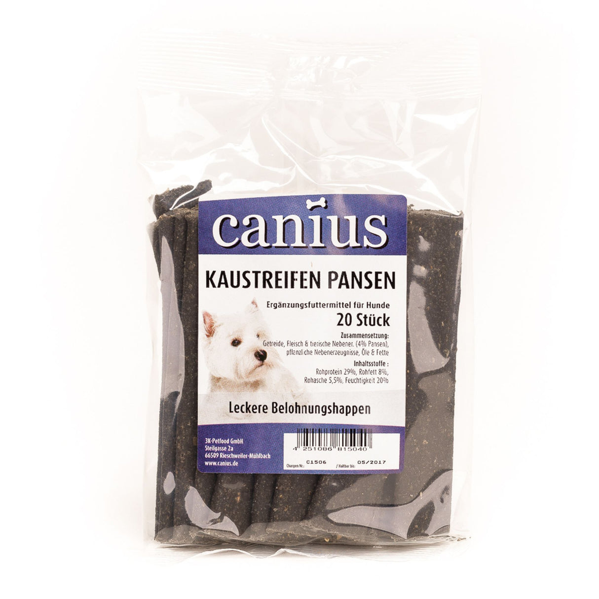 Canius Leckerli Hundesnacks EU KauStreifen Pansen 200g