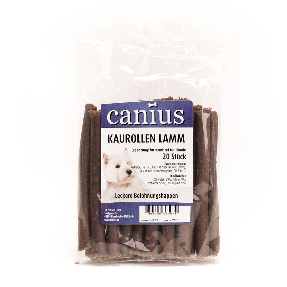 Canius Leckerli Hundesnacks EU KauRollen Lamm 200g