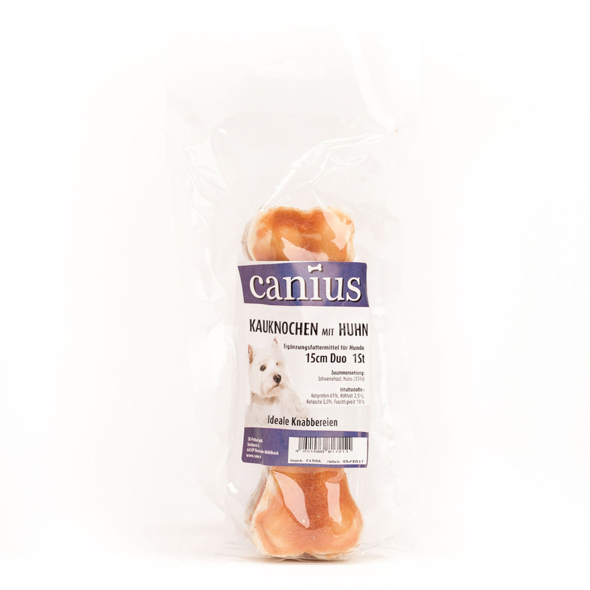 Canius Leckerli Hundesnacks Kauknochen Huhn 15cm 2St