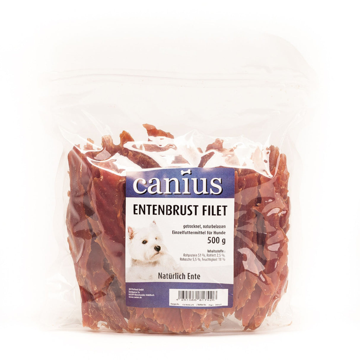 Canius Leckerli Hundesnacks Entenbrust Filet 500g