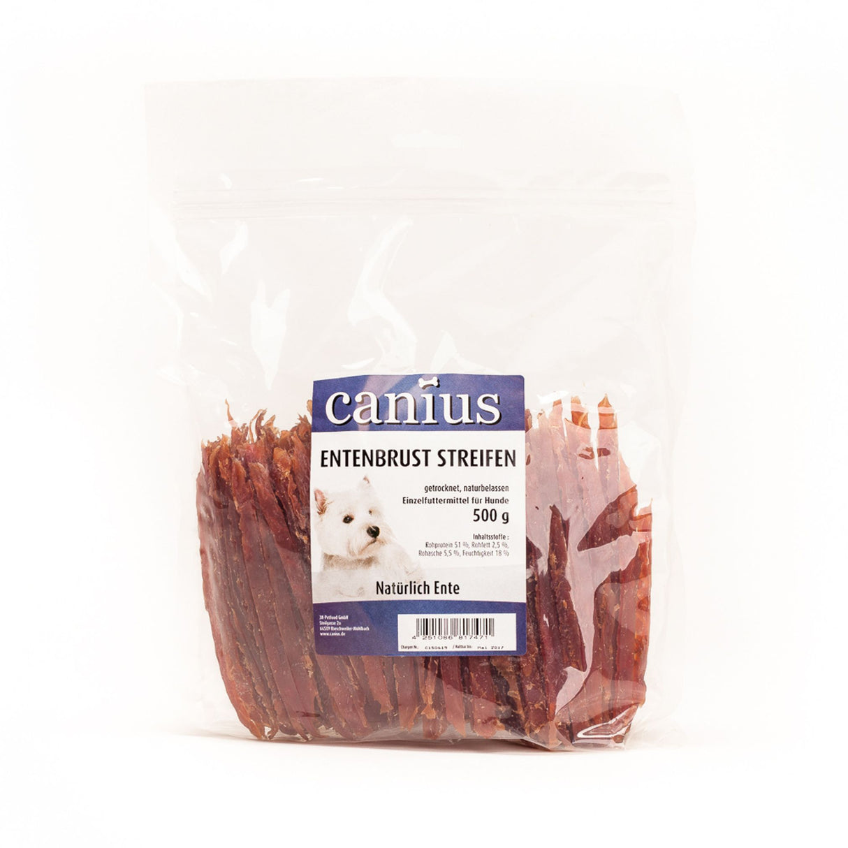 Canius Leckerli Hundesnacks Entenbrust Streifen 500g