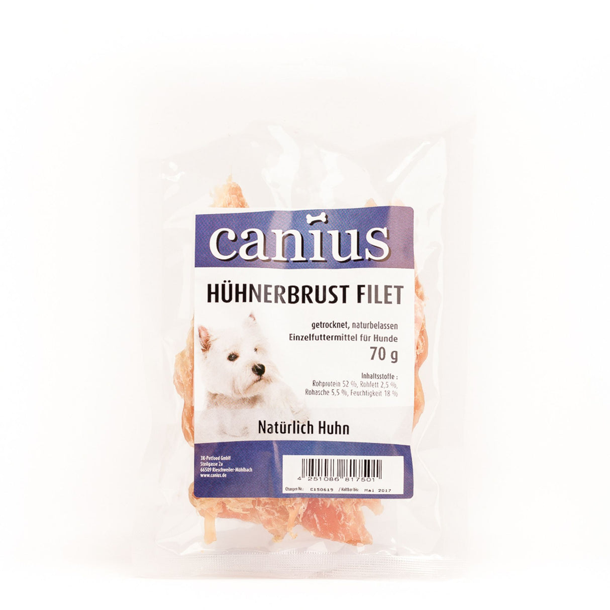 Canius Leckerli Hundesnacks Hühnerbrust Filet 70g