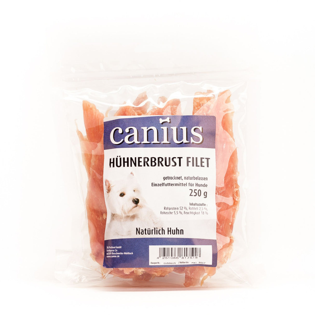 Canius Leckerli Hundesnacks Hühnerbrust Filet 250g