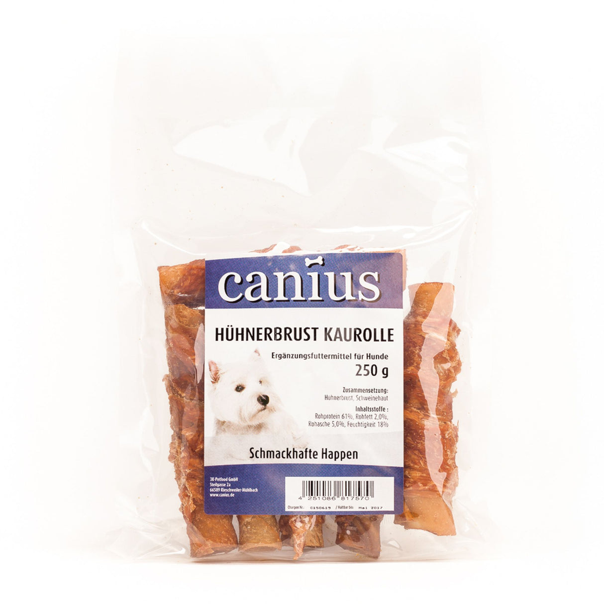 Canius Leckerli Hundesnacks Hühnerbrust Kaurolle 250g