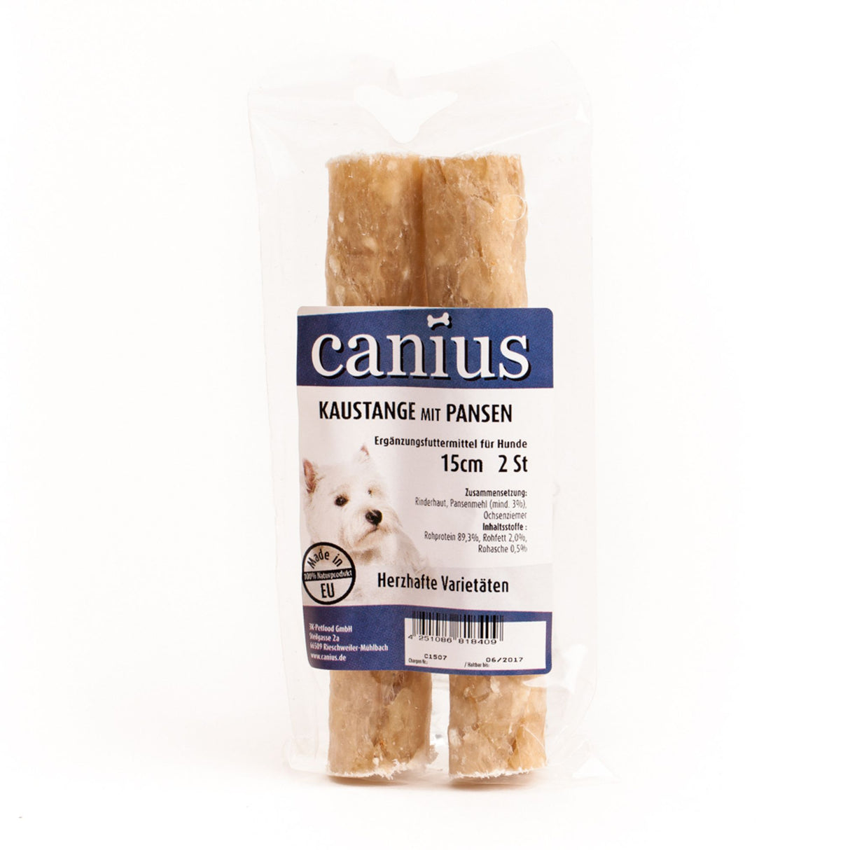 Canius Leckerli Hundesnacks EU Kaustange Pansen 15cm 2er