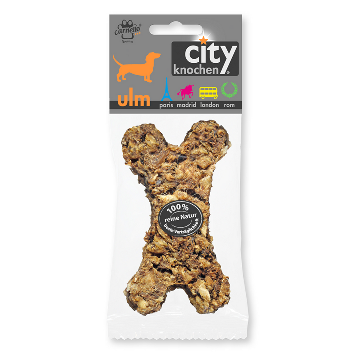 Carnello City Knochen Leber Leckerli für Hunde 70g