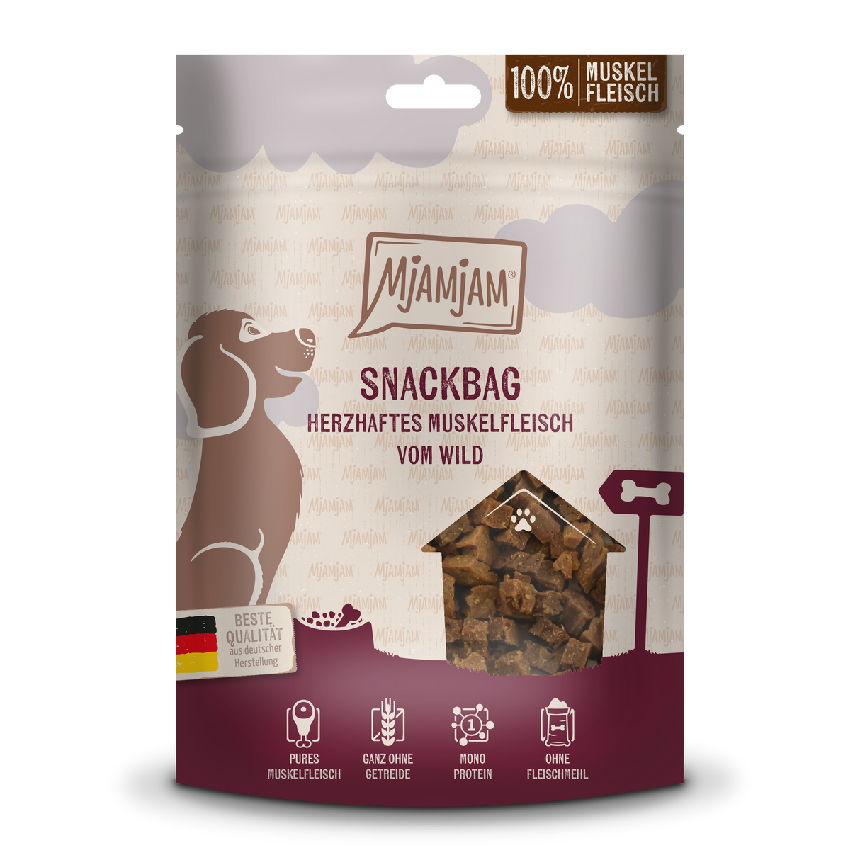 Animal Adventure MjAMjAM - Snackbag herzhaftes Muskelfleisch vom Wild 100g