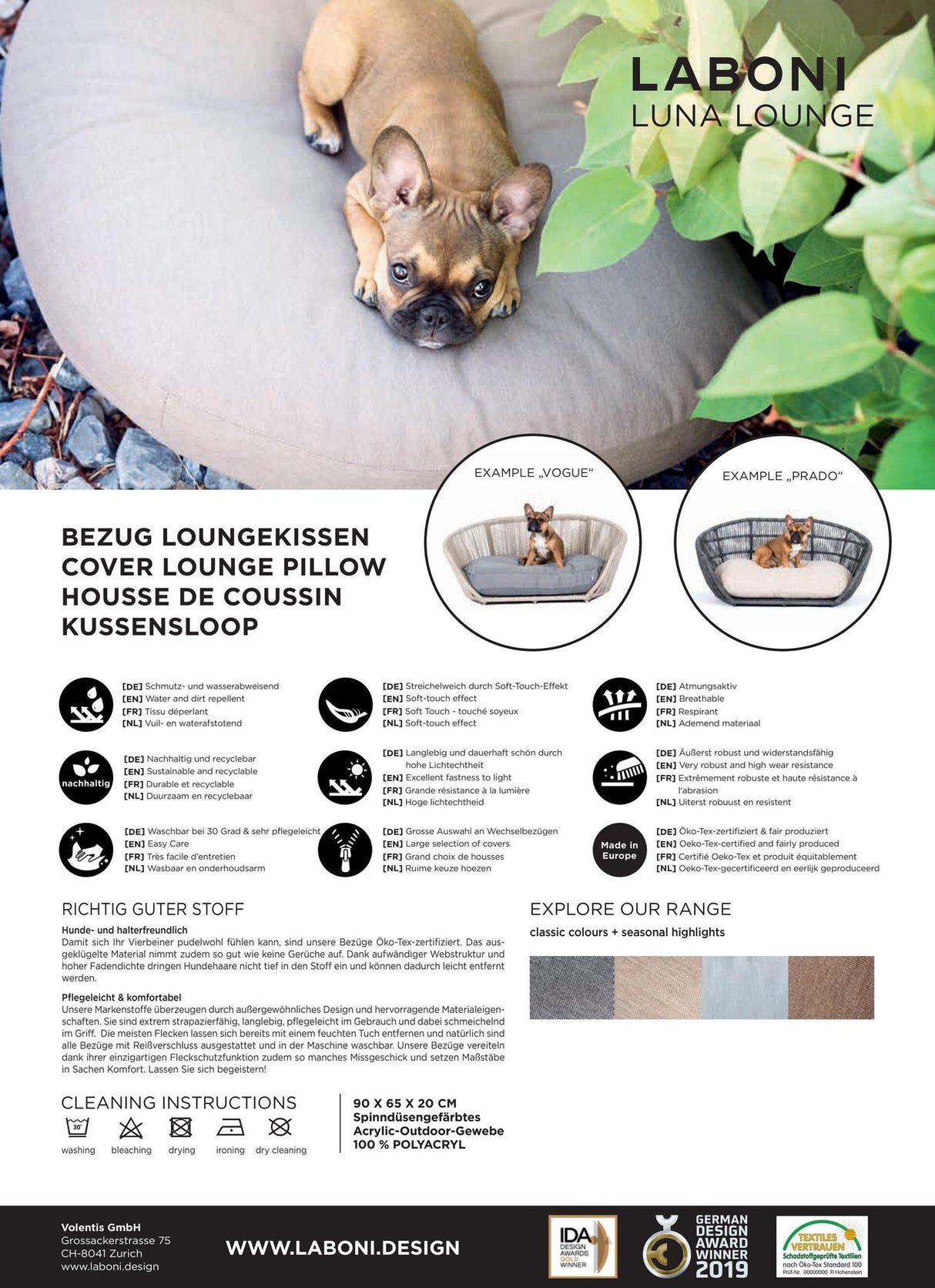 PRADO Design-Hundebett SMOOTH